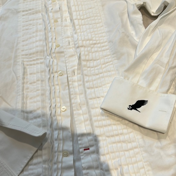 RED VALENTINO men size 48 medium white button down shirt dress black tie elegant - Picture 3 of 8